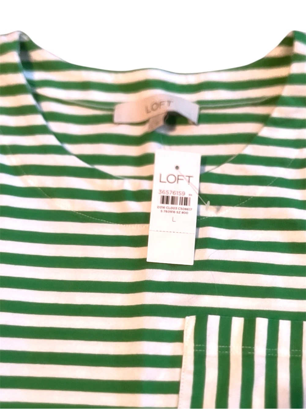 NWT-LOFT Striped Pocket Muscle Tee Dress-Large - Picture 4 of 8